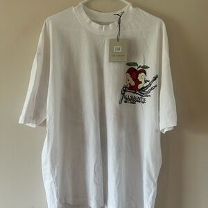 All Saints White Tee with Red Graphic